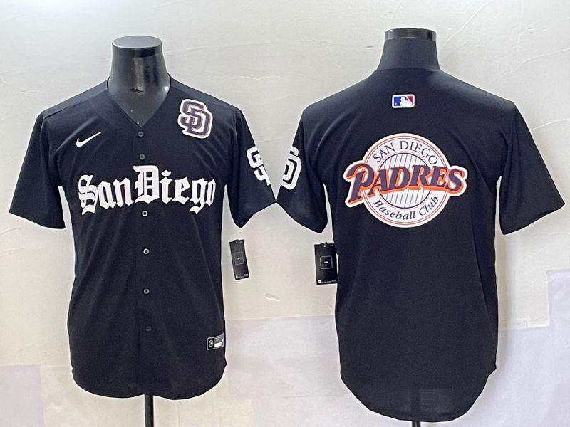 Men 2025 San Diego Padres Blank Black Five generations Joint Name Nike MLB Jersey style 26->san diego padres->MLB Jersey